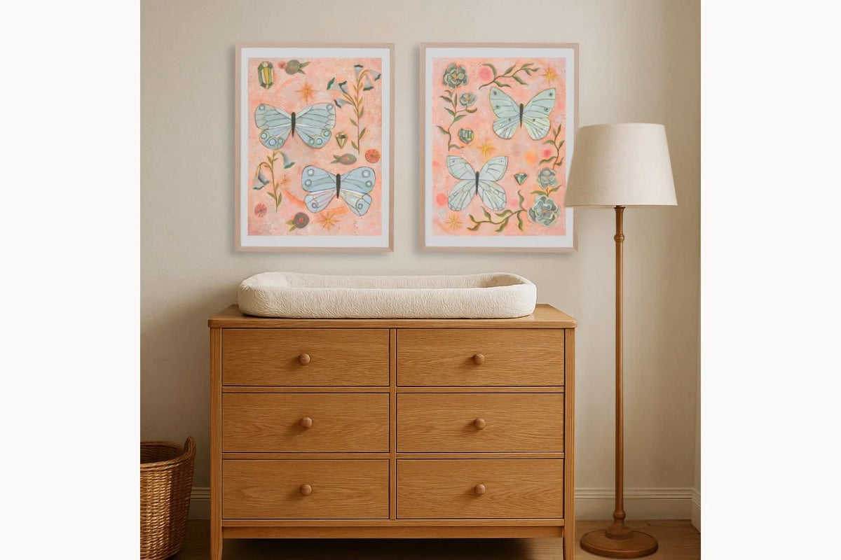 The Light Within, Butterfly Floral Art Print by Matty Miller