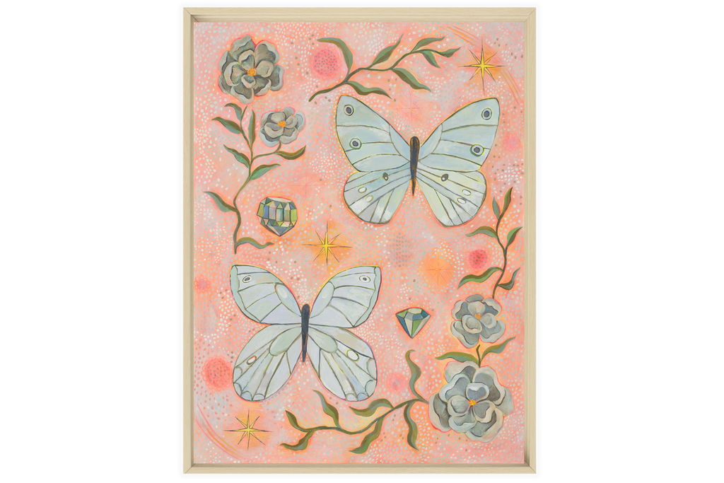 The Light Within, Original Butterfly Floral Painting by Matty Miller