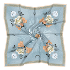 Tundra 100% silk scarf, Arctic Animal Floral Pattern by Matty Miller, silk drape detail