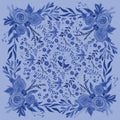 Zephyr 100% silk scarf, Blue Floral Bird Pattern by Matty Miller, full artwork